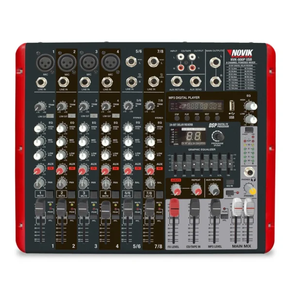 Mesa Amplificada Novik NVK-800 BT/USB