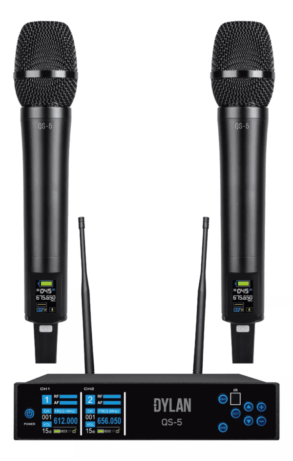 Microfone Dylan S/Fio Uhf Qs-5 300 Canais