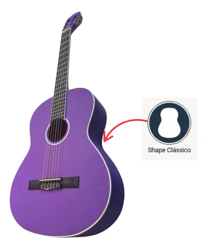 Giannini N14-PPS Roxo – Violão Nylon 39" Acústico com Acabamento Purple Sparkle - Imagem 7
