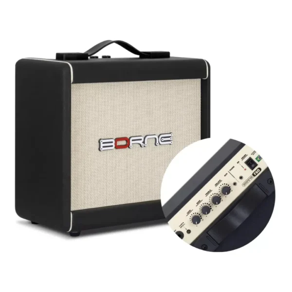 Borne F60 Preto – Cubo Amplificador para Guitarra 15W RMS com Canal Clean e Distorção