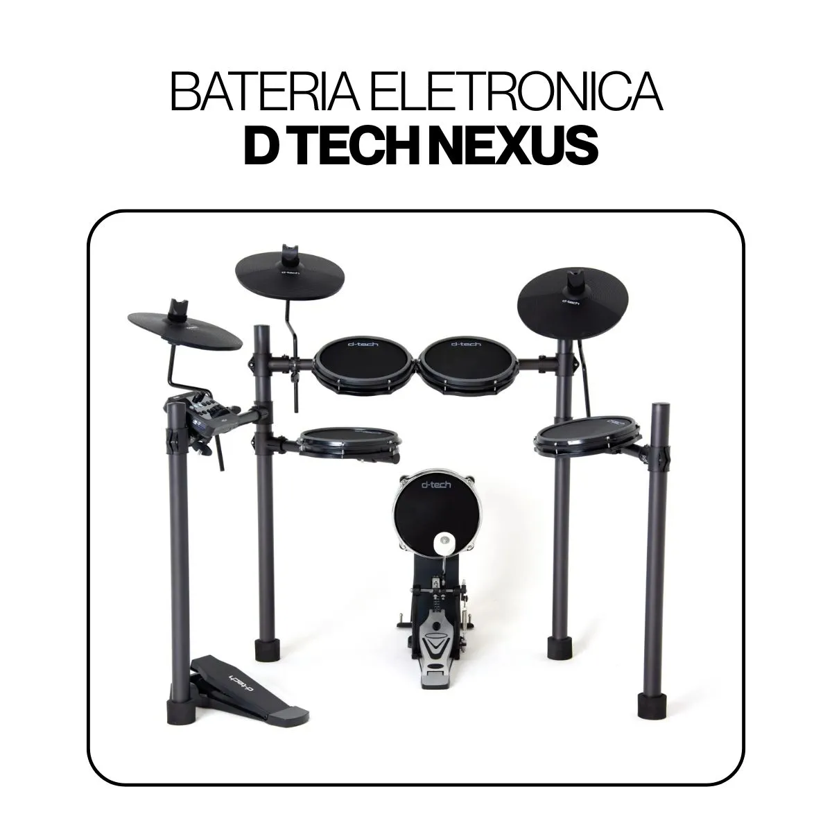 Bateria Eletrônica D-Tech Nexus com Pads Mesh, 240 Sons e USB - Imagem 3