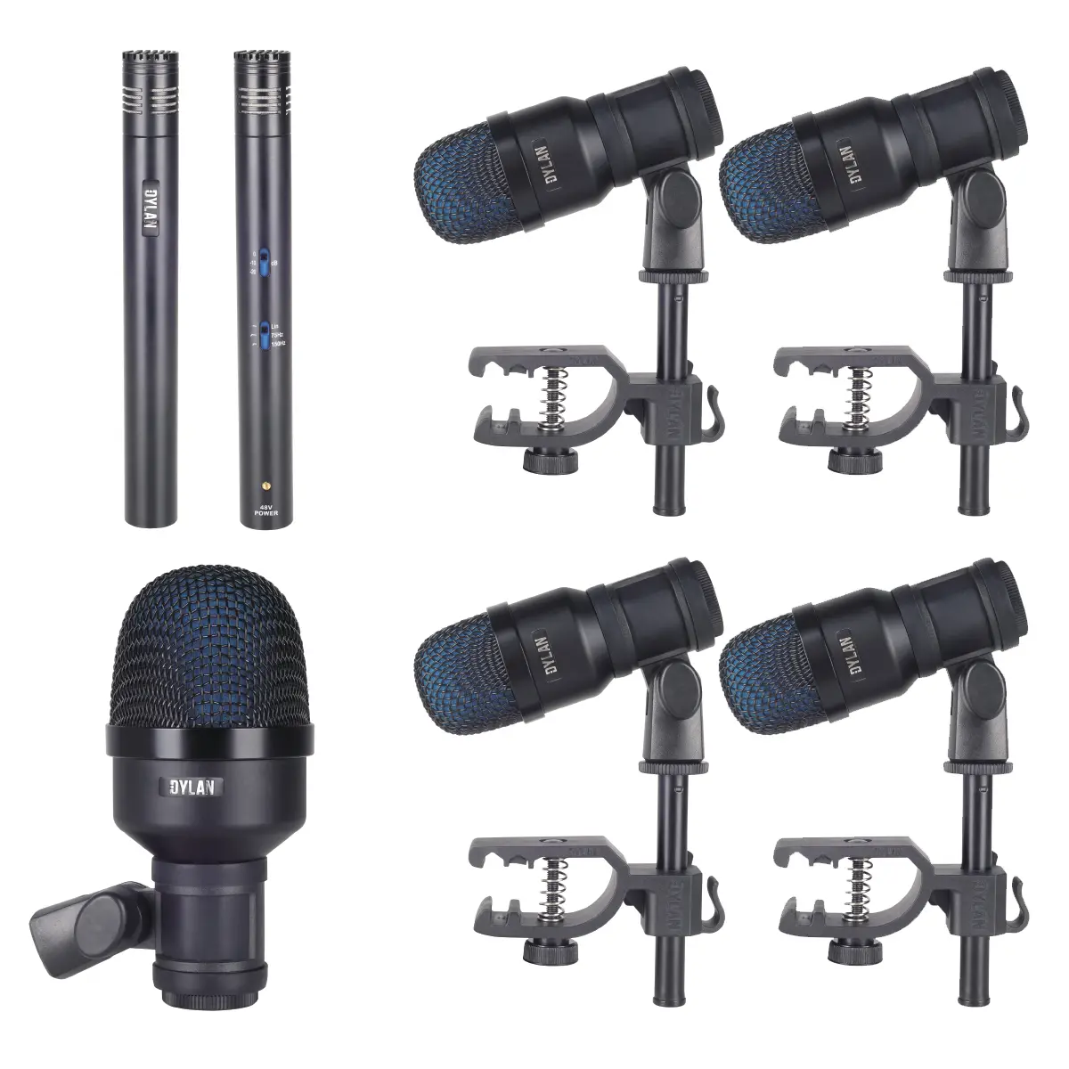 Kit Microfone Bateria Dylan DDX-7000 com 7 Microfones Profissionais e Case - Imagem 2