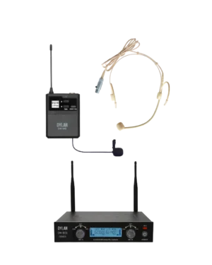 Microfone Dylan UHF DW903 HeadSet Sem Fio Profissional com 100 Canais
