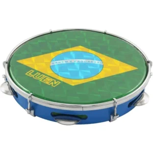 Pandeiro 10 Luen Azul Bandeira Brasil